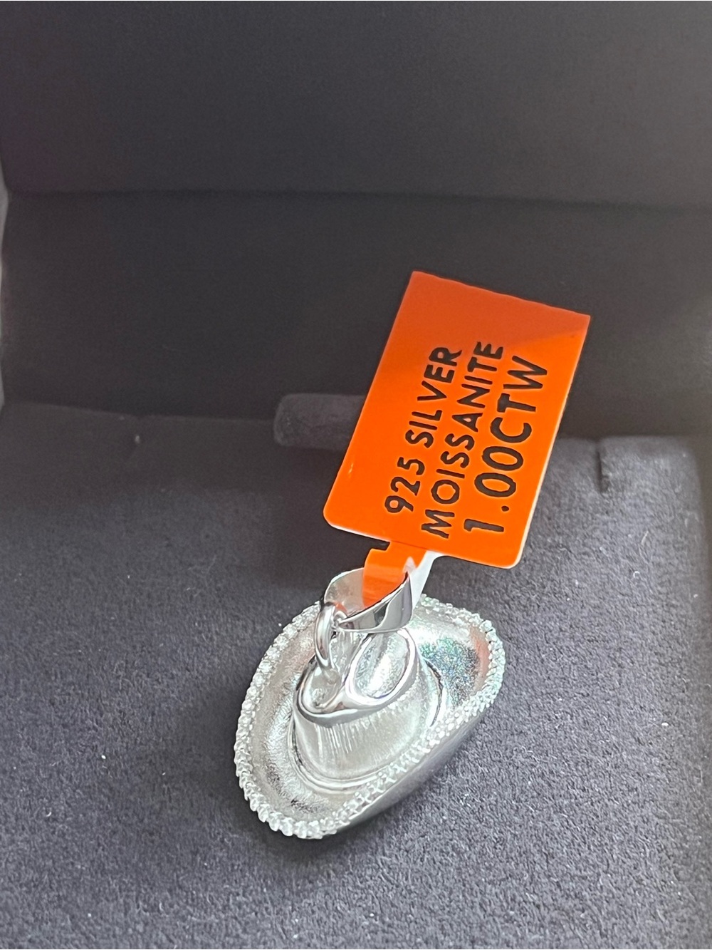 925 Sterling Silver 1.00 CTW Moissanite Cowboy Hat Pendant – Western Cowgirl